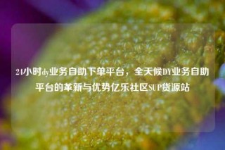 24小时dy业务自助下单平台，全天候DY业务自助平台的革新与优势亿乐社区SUP货源站
