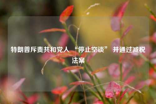 特朗普斥责共和党人 “停止空谈” 并通过减税法案  第1张