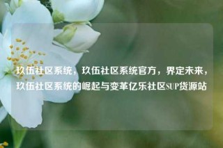 玖伍社区系统，玖伍社区系统官方，界定未来，玖伍社区系统的崛起与变革亿乐社区SUP货源站